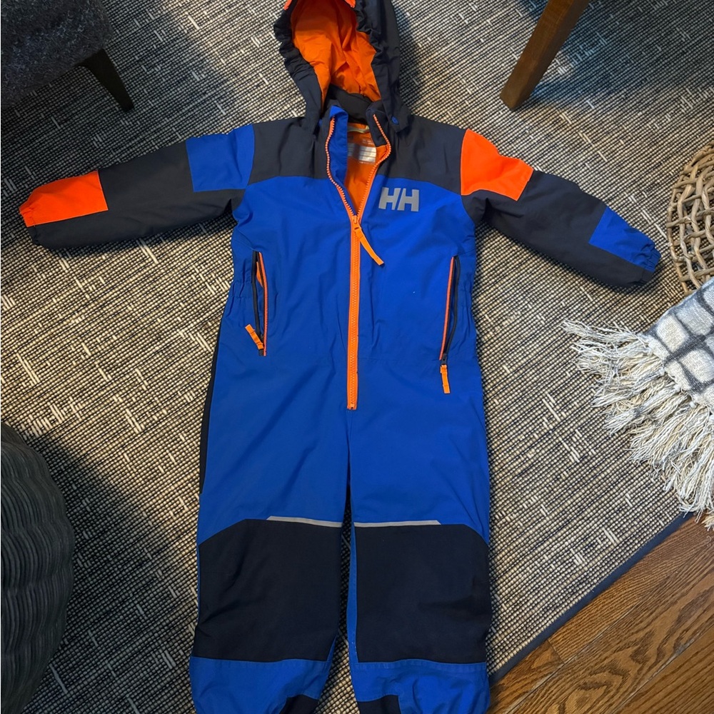 Helly Hansen Orange and Navy onesie